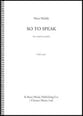 So to Speak for Wind Ensemble Study Scores sheet music cover